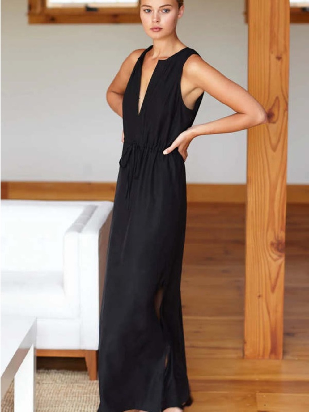 Emerson Fry Grecian Keyhole Dress - Black